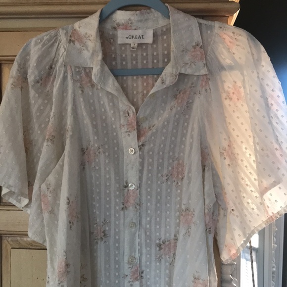 The GREAT sheer angel wing blouse size small - Picture 2 of 6